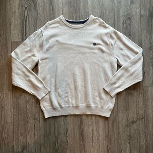 Chaps Men’s Long Sleeve Crewneck Knit Sweater Ivory XL Preppy Country Club